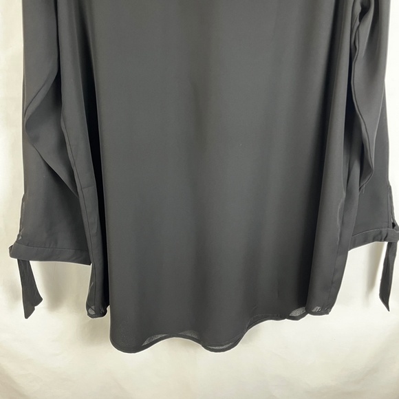 Elle Chiffon Tunic Length Black Top Size XL - Picture 8 of 11